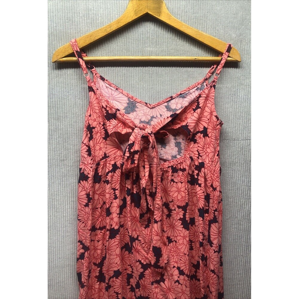 Isabel Ingrid Isabelle Dress M Pink Red Blue Floral Spaghetti Strap Tie Back - Picture 6 of 16